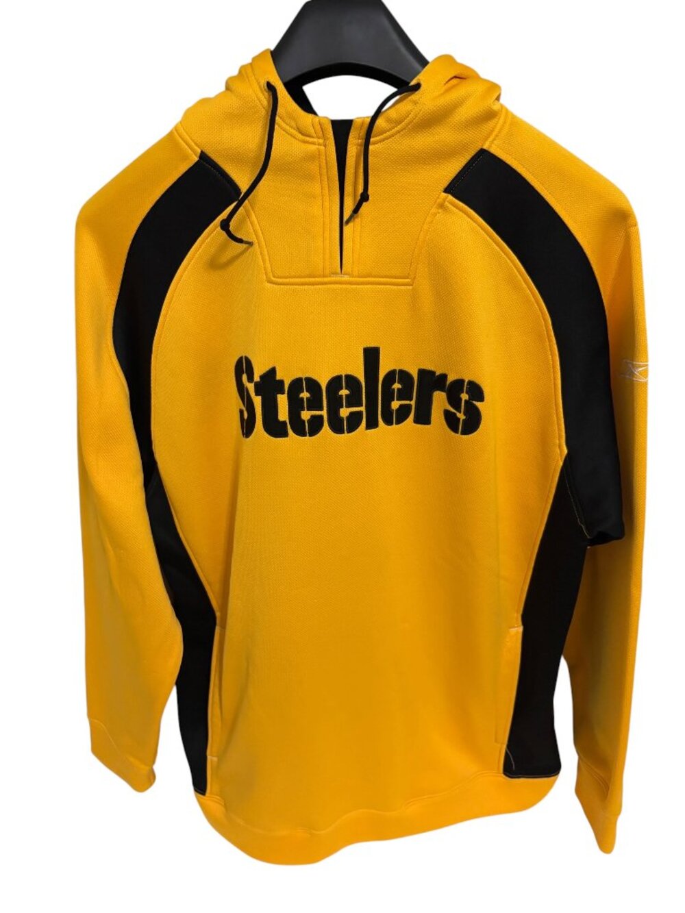 Reebok Pittsburgh Steelers Pullover Hooded Sweatshirt Size XL Gold Black